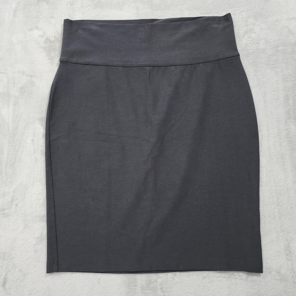 Eileen Fisher Skirt Womens M Gray Stretch Crepe Pencil Pull On Minimalist Chic